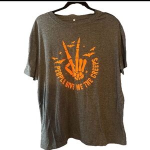 People Give Me The Creeps Charcoal Womens Tshirt Halloween 2X Plus Size Spooky